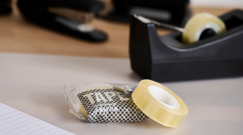 Tapedispenser sort 19mm uden tape