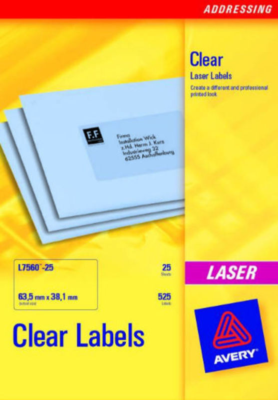 Etiket laser Avery l7560 63,5x38,1mm