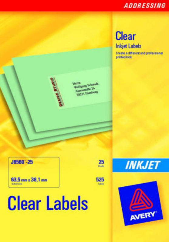 Etiketter inkjet transparent 199,6x289,1