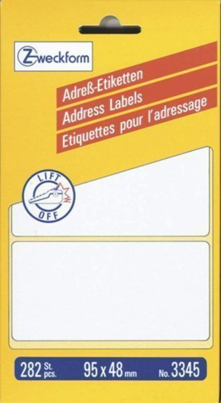 Etiketter Avery 48 x 95 mm hvid /282 stk