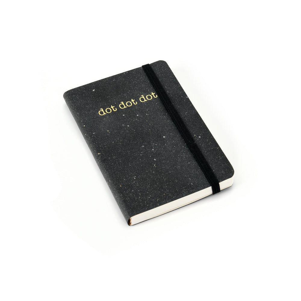 NOTESBOG DOTTED A6 SORT LÆDER