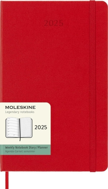 Moleskine 2025 12-Month Weekly Large Hardcover Notebook Scarlet Red
