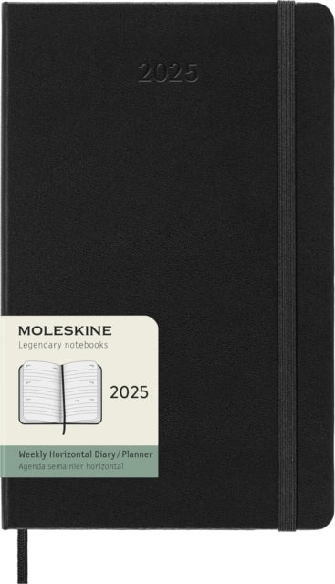 Moleskine 2025 12-Month Weekly Horizontal Large Hardcover Notebook Black