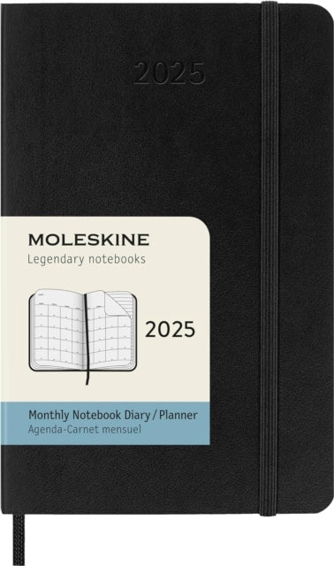 Moleskine 2025 12-Month Monthly Pocket Softcover Notebook Black