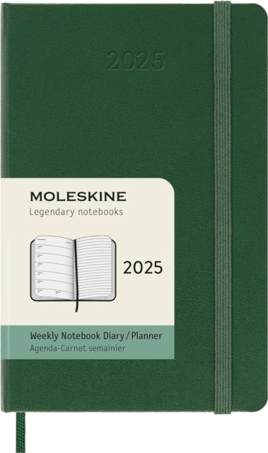 Moleskine 2025 12-Month Weekly Pocket Hardcover Notebook Myrtle Green