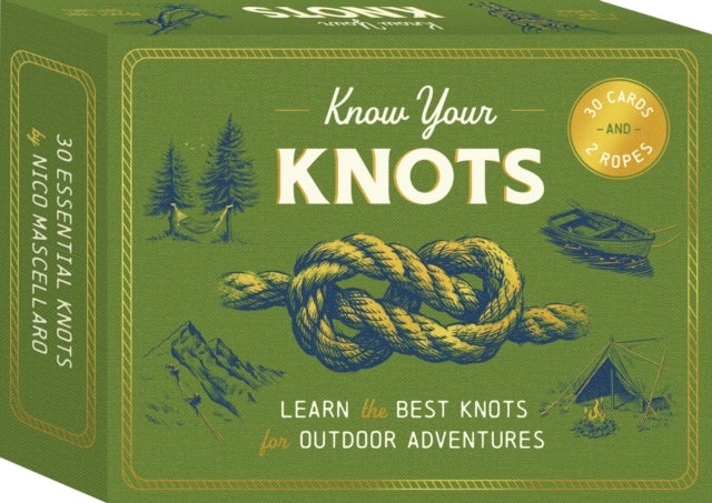 D1 Know Your Knots: Learn the best knots for outdoor adventures - 30 cards and 2 ropes