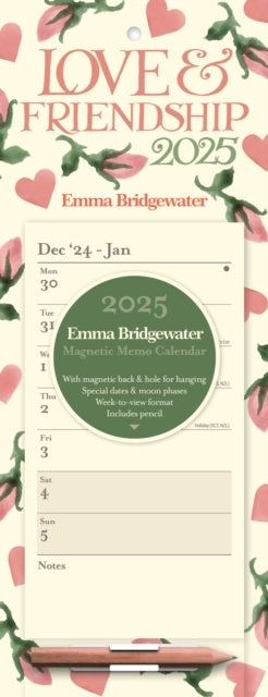 Emma Bridgewater Little Rose Bud Week-To-View Magnetic Calendar 2025