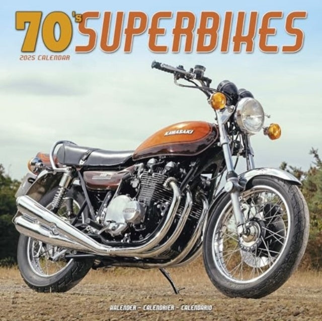 70's Superbikes Calendar 2025 Square Motorbike Wall Calendar
