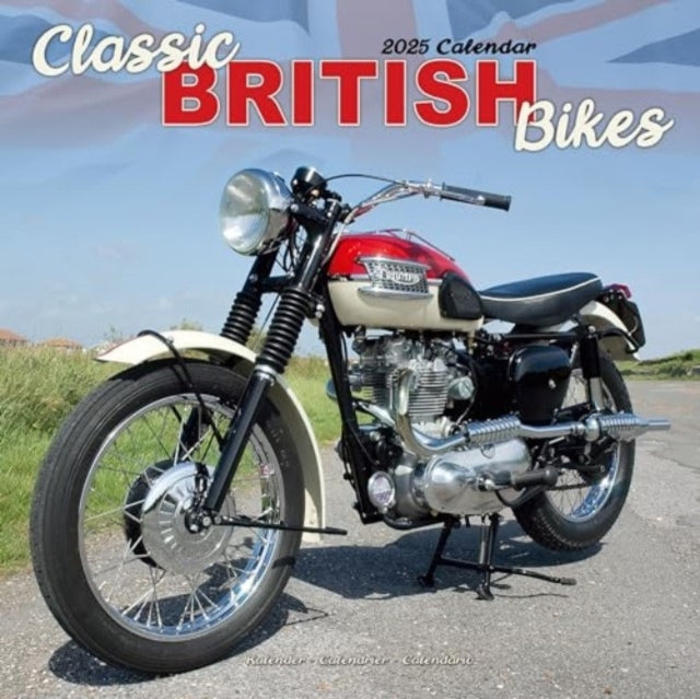Classic British Bikes Calendar 2025 Square Motorbike Wall Ca