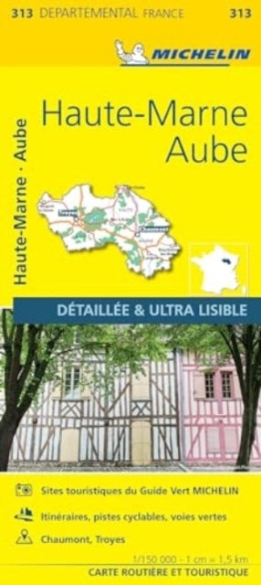 France blad 313: Aube, Haute Marne 1:150.000